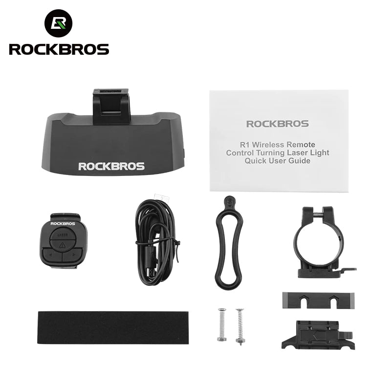 ROCKBROS Bike Tail Light, USB Rechargeable, Wireless, Waterproof, MTB Safety Intelligent Remote Control, Turn Sign Bicycle Light Lamp