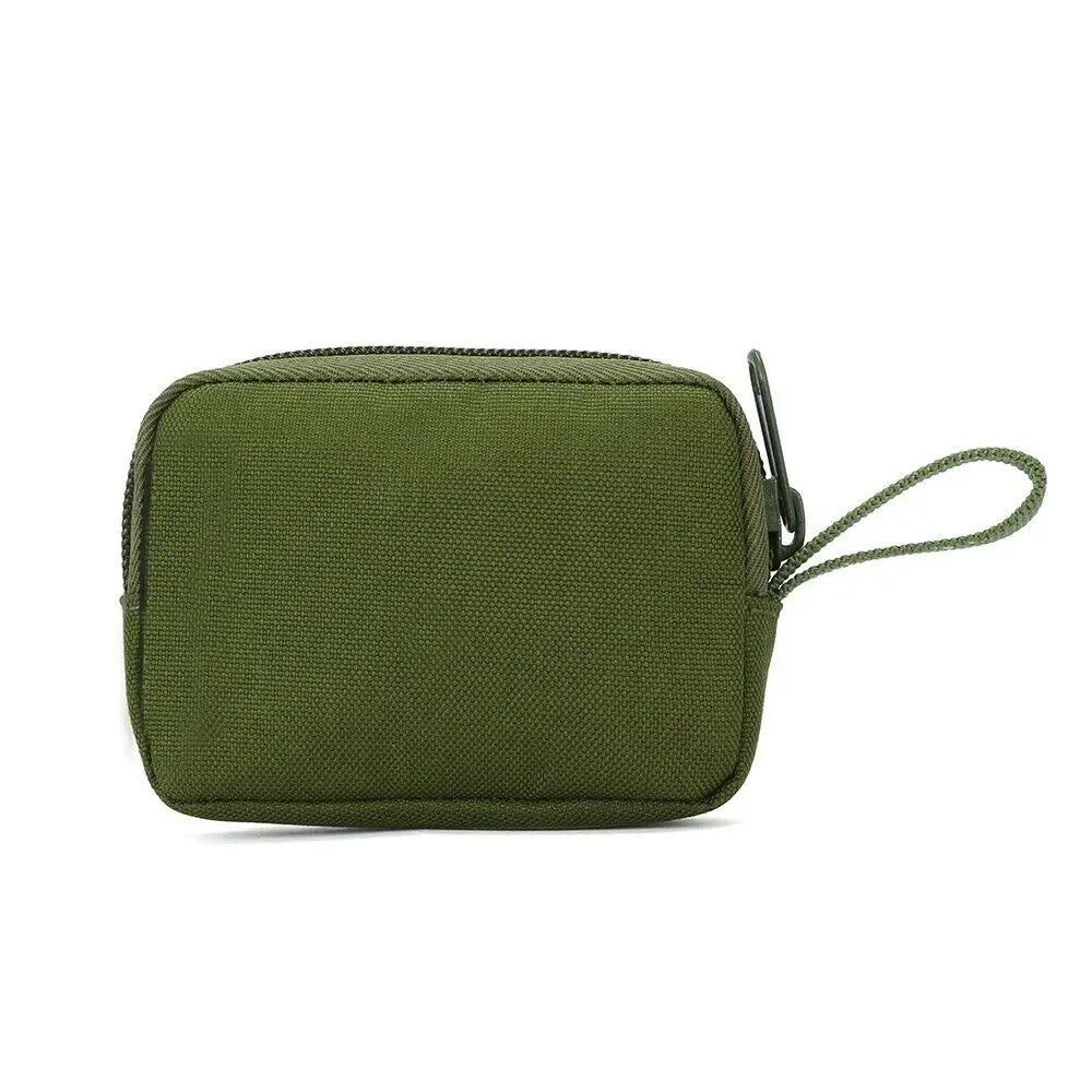 Tactical Small Bag Coin Money Bag Purse Nylon Portable EDC Earphone Key Pouch Outdoor Belt Pack Zipper Card Bags Pocket