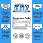 Fish Oil Omega 3 Contains EPA 1200mg & DHA 900mg - for Joints, Eyes, Cognitive Supplement, Non-GMO, Gluten Free