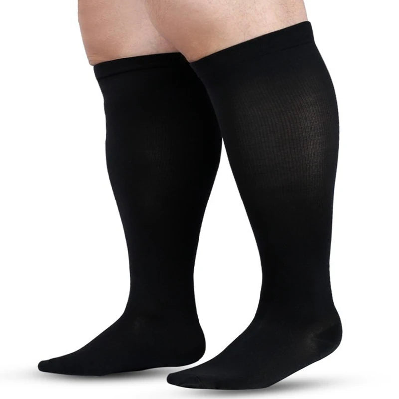 Unisex Compression Socks for Varicose Veins Support and Pain Relief Knee High Stockings for Running Sports and Travel Plus