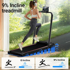 UMAY Walking Pad Treadmill: Incline, Under-Desk, Diamond Belt, Lightweight, Home/Office LED Display