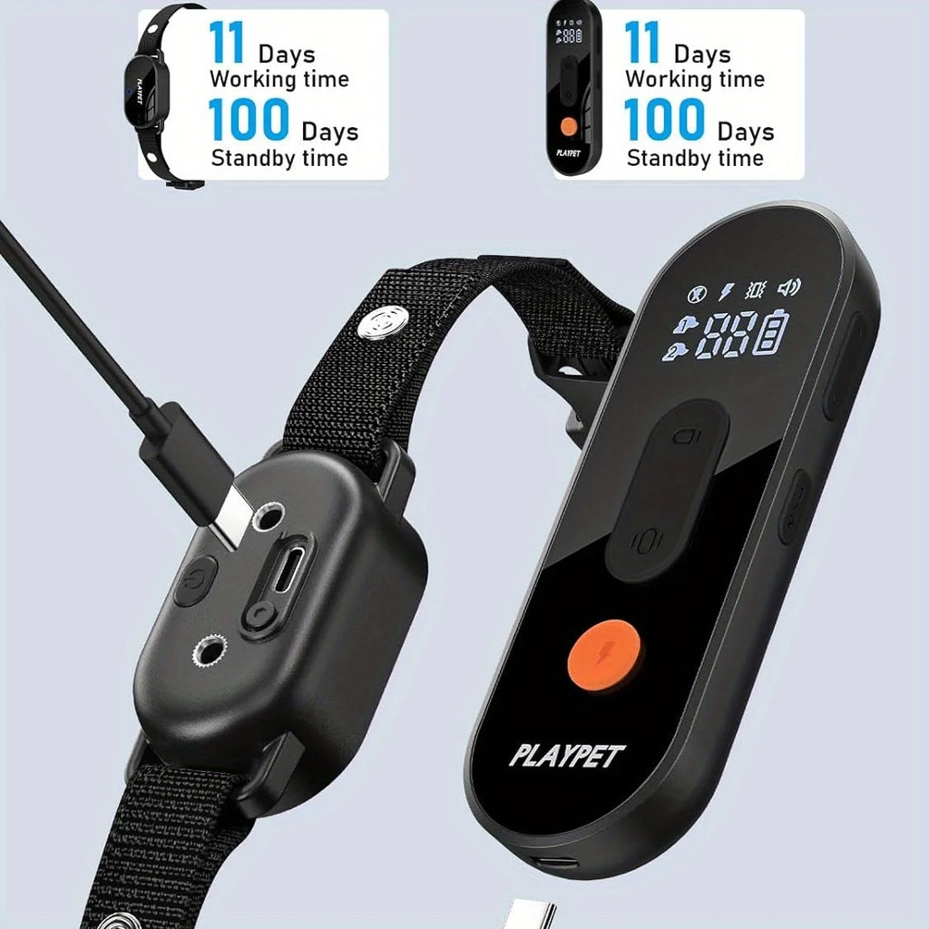 Dog Shock Collar with Remote, Dog Training Electric Collar, Waterproof Rechargeable,Dog Shock Collar with LED Light, Beep, Vibra