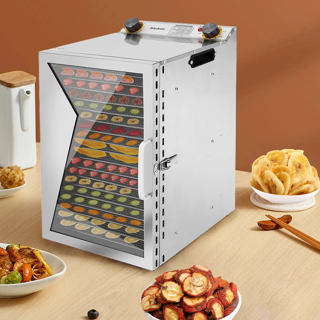 Food Dehydrator 18 Stainless Steel Trays, Fruits, Vegetable, & Jerky Dryer, Digital Adjustable Timer & Temperature Control