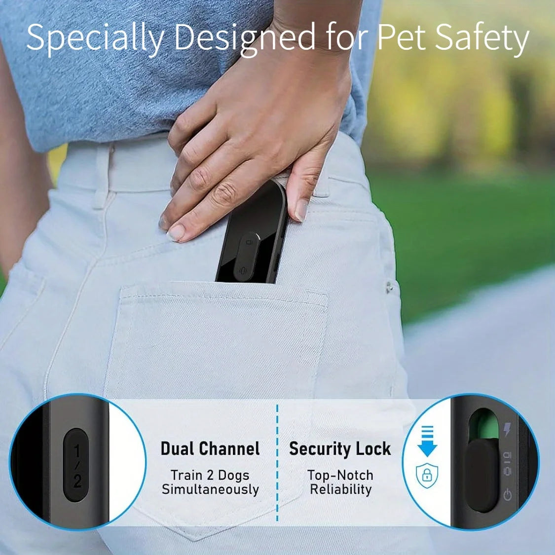 Dog Shock Collar with Remote, Dog Training Electric Collar, Waterproof Rechargeable,Dog Shock Collar with LED Light, Beep, Vibra