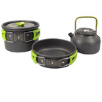 Camping Cookware set, 2-3 people set, Non-stick assorted pots, Travel Tableware Outdoor Picnic & Teapot