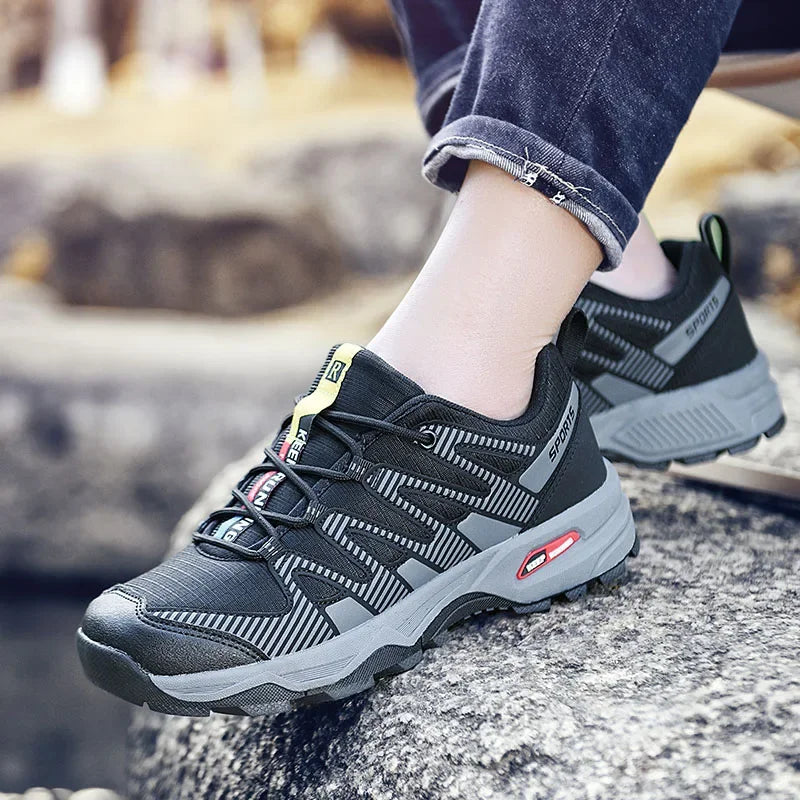 Outdoor Hiking Shoes Men Women, Waterproof Trekking Sneakers, Lace-up Climbing Trainers, Walking Hunting Tactical Boots Big Size 47