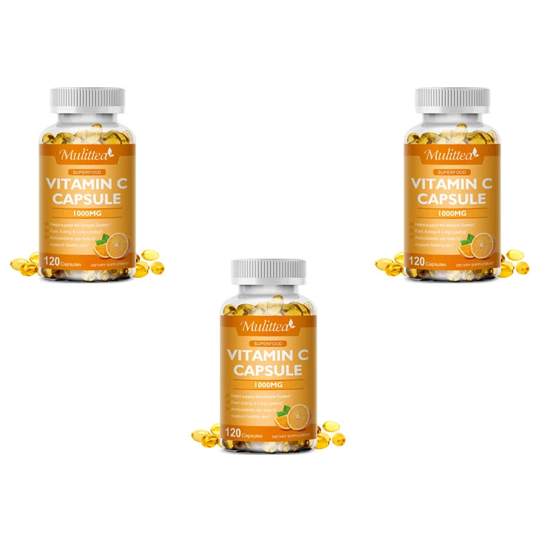 Mulittea Vitamin C 1000mg Rich In Antioxidant Helps Skin & nail and Hair Health Beauty Health Helper