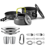 Camping Cookware set, 2-3 people set, Non-stick assorted pots, Travel Tableware Outdoor Picnic & Teapot