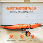 SucceBuy Kayak Cart 450lbs, Detachable Canoe Trolley Cart with 12'' Tires, Adjustable Width for Paddleboards Float Mats Jon Boats