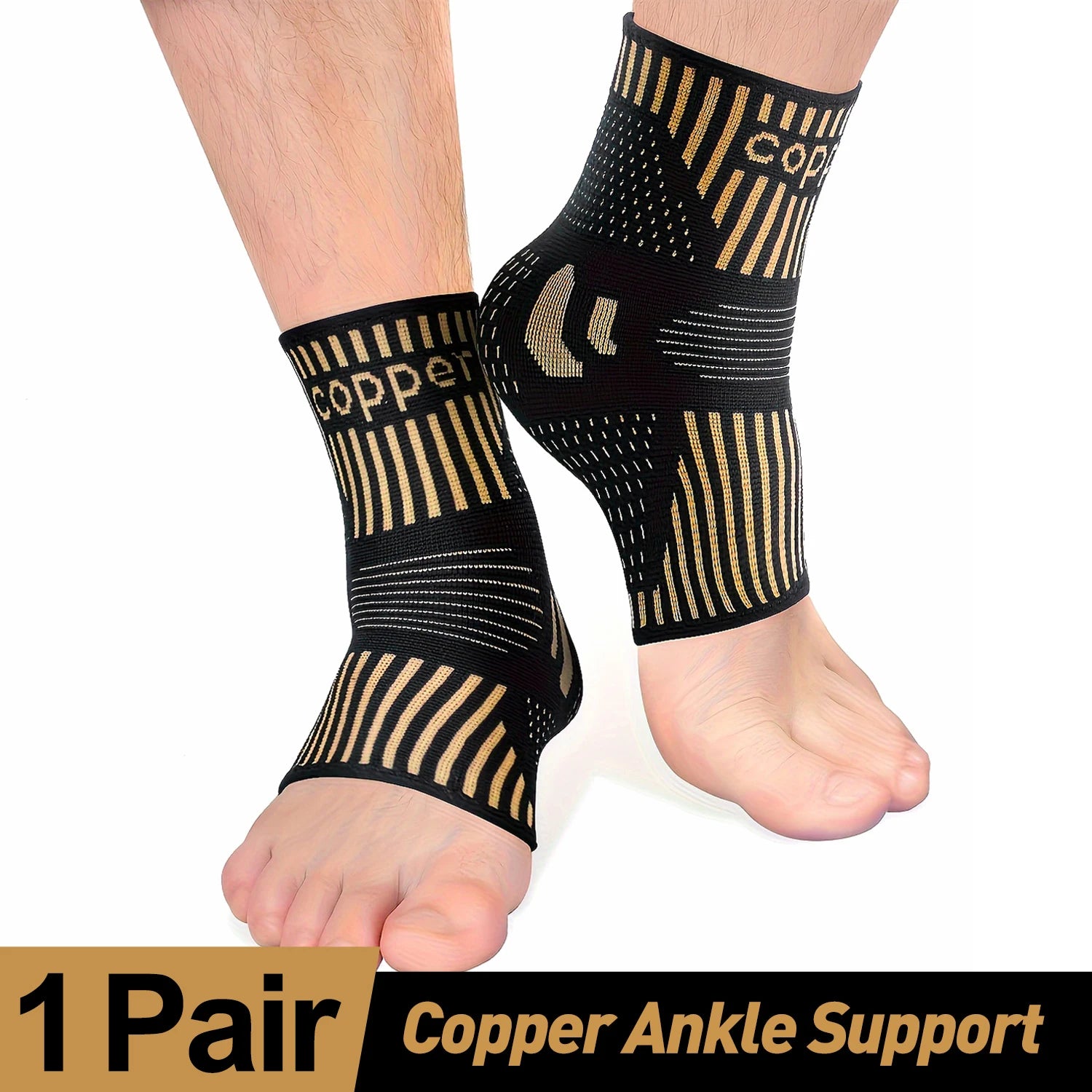 2 PCS Copper Ion Sports Ankle socks. Brace, Support, Compression Socks, Basketball, Football, Tennis, Running Protective Gear