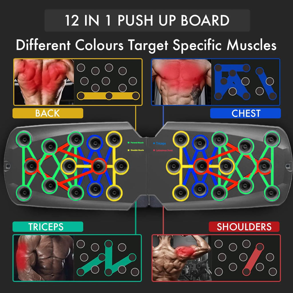 Push-up Board Set, Portable Multifunctional Push-up Bar, Foldable Fitness Equipment For Chest Abdomen Arms/Back Training