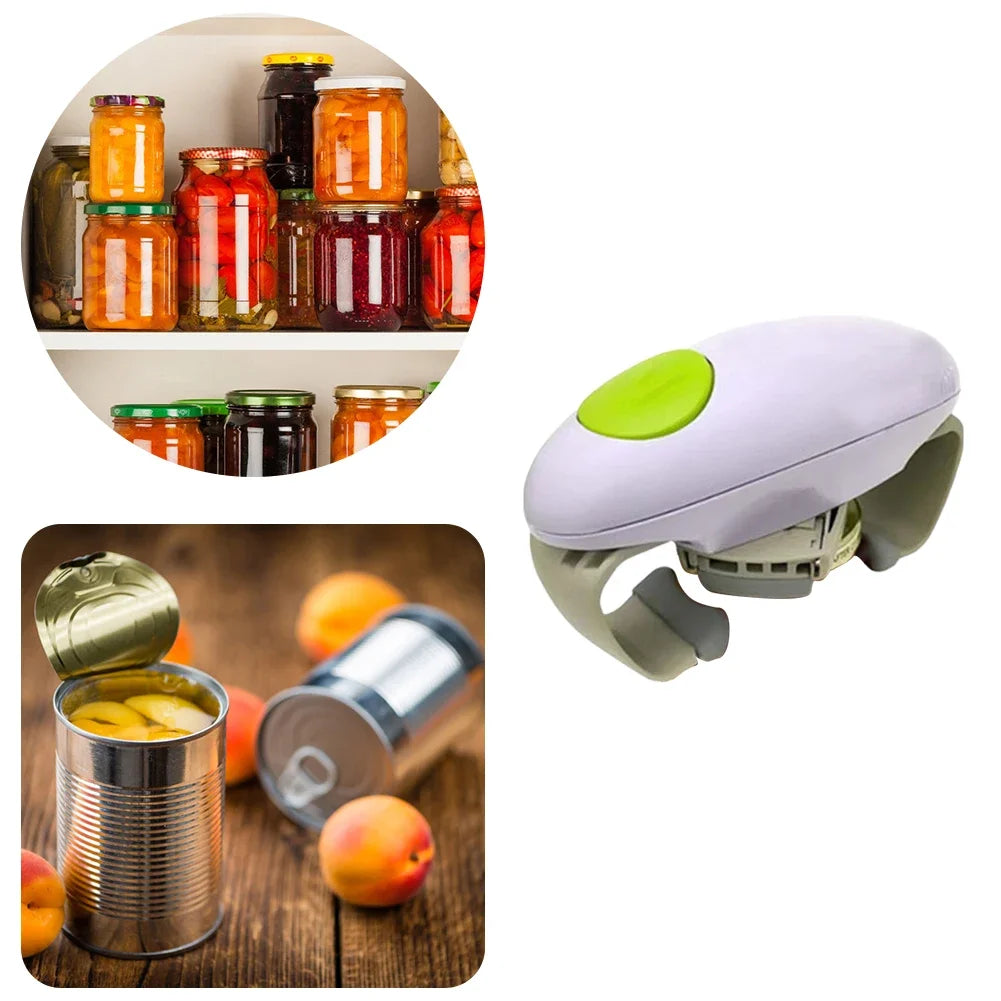 Electric Can Opener easy to open cans and bottles Battery Operated Tin Opener One Touch for All Kinds of Jars Bottles