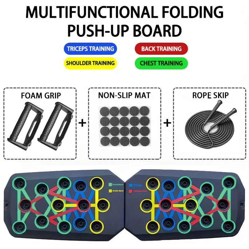 Push-up Board Set, Portable Multifunctional Push-up Bar, Foldable Fitness Equipment For Chest Abdomen Arms/Back Training