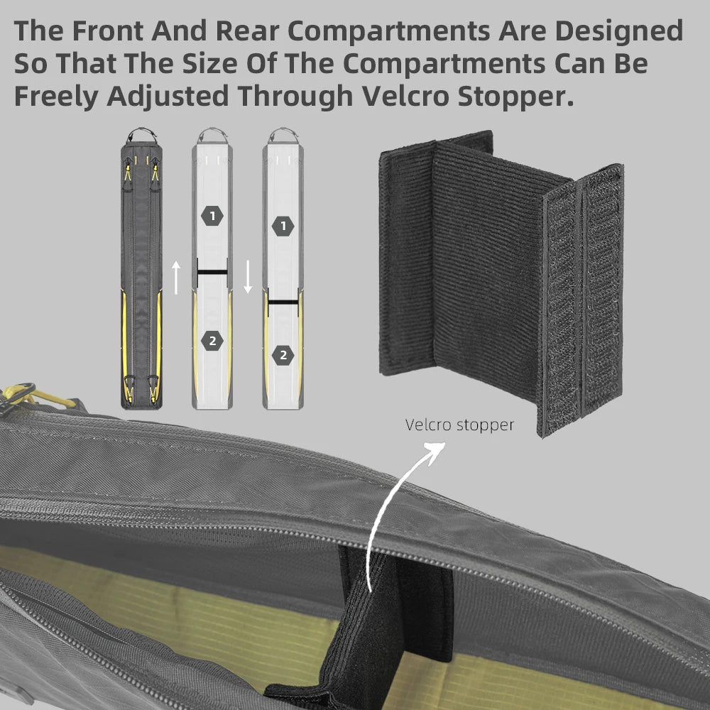 Rhinowalk Bicycle Top Tube Bag, Waterproof 2.1L, Bike Front Frame Bag, Bikepacking Travel Luggage Bike Accessories For MTB Gravel