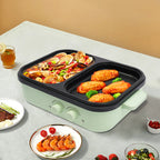 Electric Hot Pot With Grill Area Multi-purpose Hot Pot 2-In-1 Dual Temperature Control