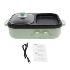 Electric Hot Pot With Grill Area Multi-purpose Hot Pot 2-In-1 Dual Temperature Control