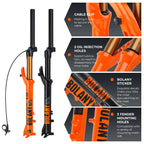 BOLANY Bike Air Fork 27.5/29inch 120mm Travel Oil Air Suspension Lightweight Magnesium Alloy Quick Release Bicycle Fork