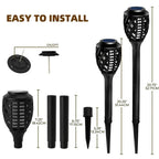 8-Piece Solar Lights, Outdoor Water-Resistant Flickering Flames Torch Light, Landscape Decoration Lighting