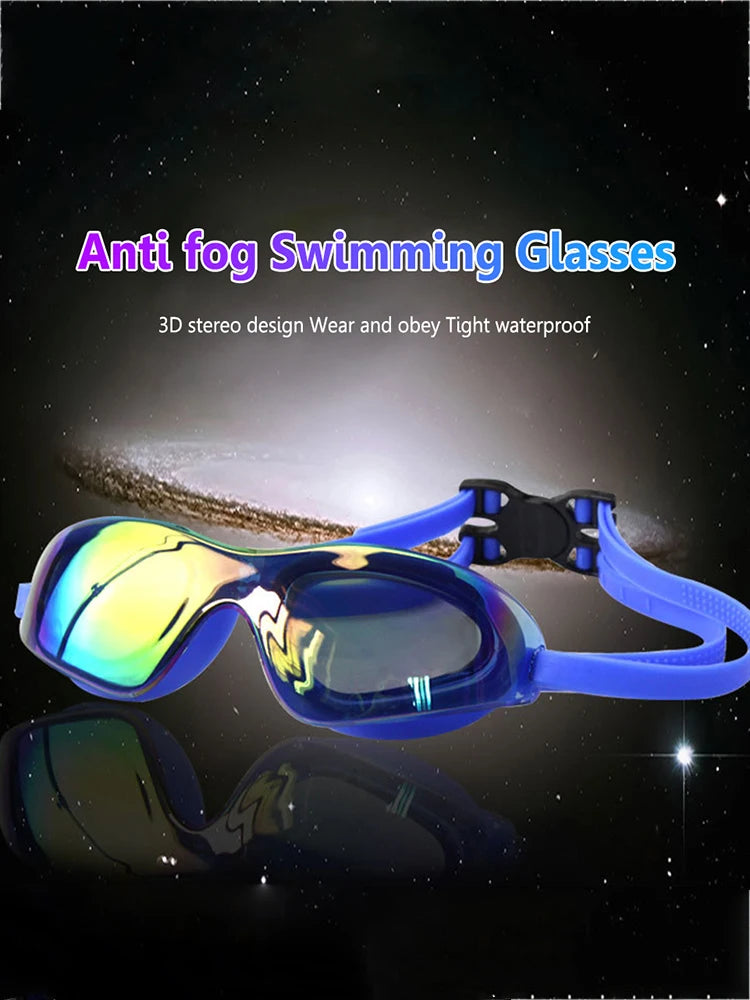 Swimming Anti-fog Goggles, Adjustable Electroplate Diving Glasses, No Leaking , Swim Sports Eyewear, for Women Men Youth Kids