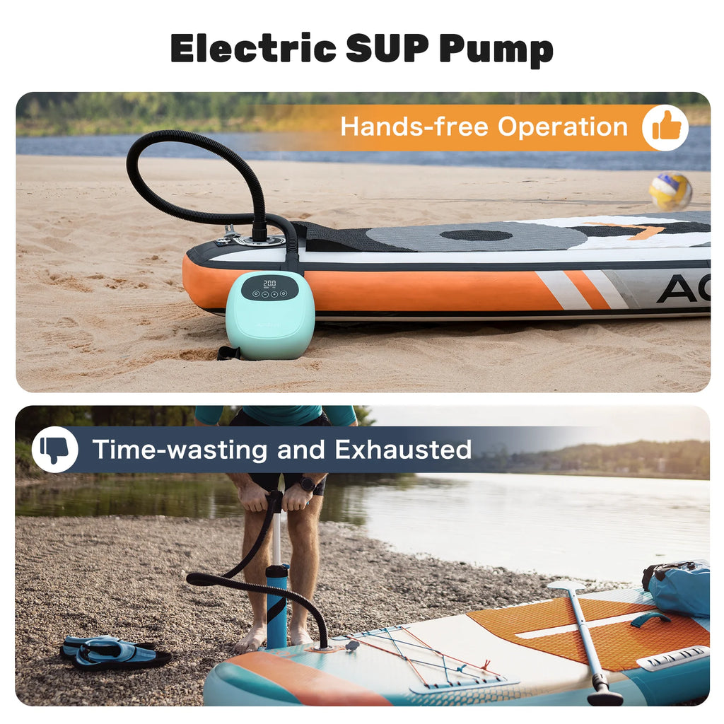 dwndpump Electric 20PSI SUP Pump, 38.48Wh Battery, Paddle Board Inflation/Deflation for Kayak, Boat, Surfing Board Stand, Up Paddle