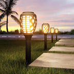 8-Piece Solar Lights, Outdoor Water-Resistant Flickering Flames Torch Light, Landscape Decoration Lighting