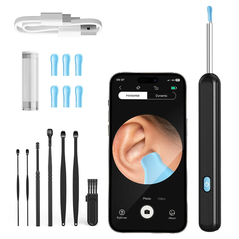 Visual Ear Cleaner with camera Set, Ear Wax Removal, Otoscope USB C Charging, Endoscope Wax Removal Tool, Earpick Mini Camera Clean