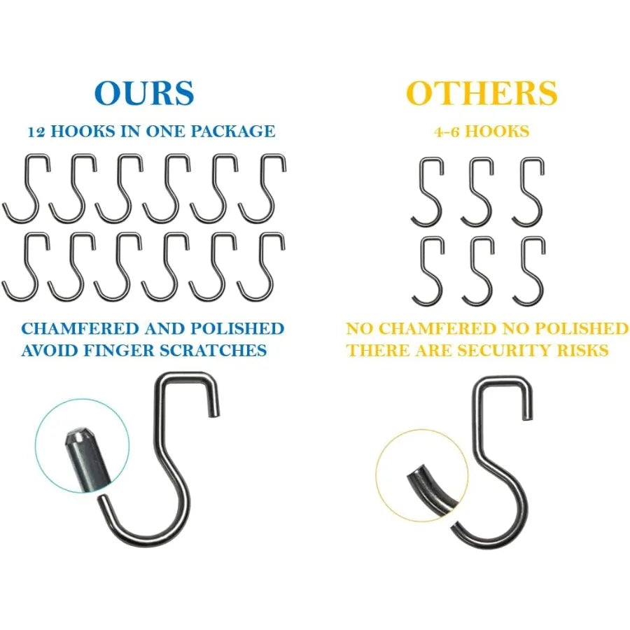 18 Inch Magnetic Knife Holder for Wall MountMagnetic Knife Strips with 12 Hook304 Stainless Steel Wall Magnetic Knife Bar RackK