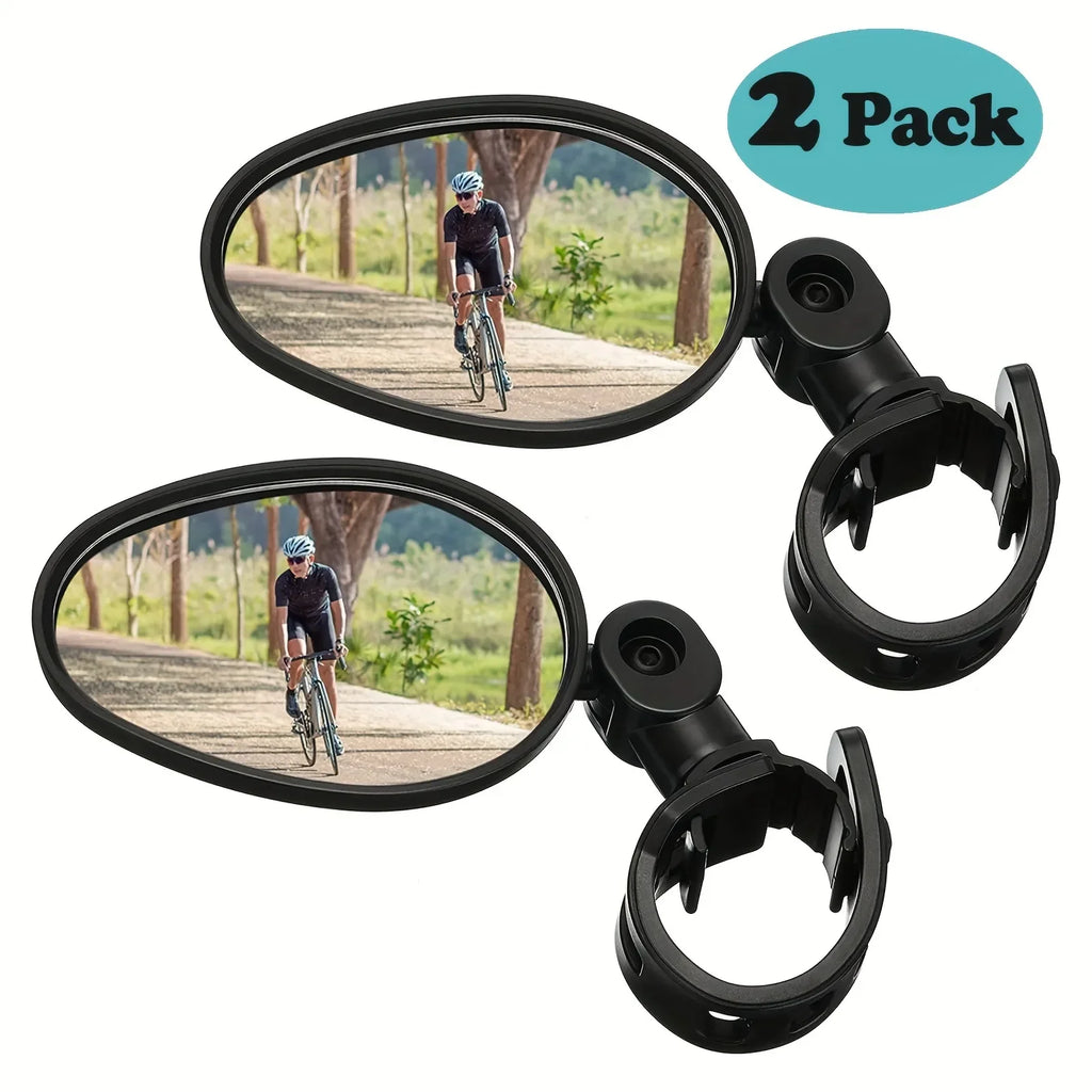 1/2PC Bike Mirror, 360 Degree Wide Adjustable Rotatable Handlebar Mirror, Cycling Rear View Mirror Accessories