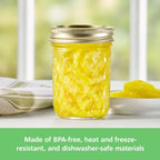 12 pack 8oz Clear Quilted Glass Canning Jars, regular mouth Airtight Seal Dishwasher Safe Jams Pickles Sauces Preserving