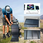 28W Portable Solar Panel 5VFolding Solar Panel 2 USB Ports Phone Charger with SunPower Solar Cell for mobilephone Camping Hiking