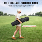 SucceBuy Camping Folding Chair for Adults, Portable Quad Lumbar Back, Padded Arm Chairs with Side Pockets for Beach, Lawn, Picnic