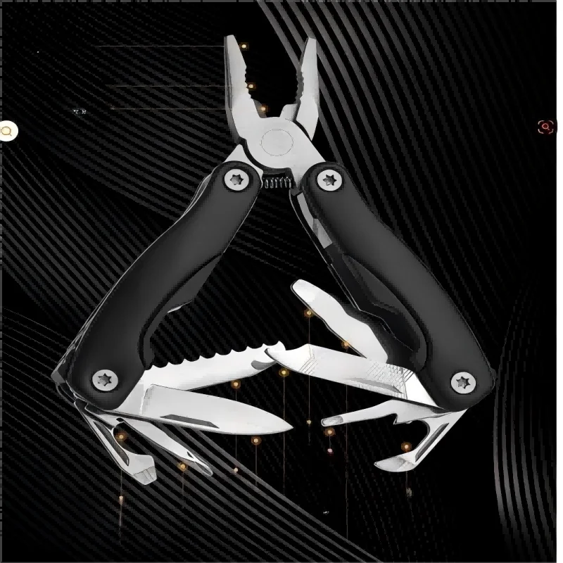 Camping Gear Outdoor Survival Stainless Steel, 9 In 1 Portable Multi Tool Plier, Camping Accessories