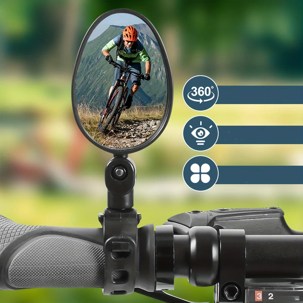1/2PC Bike Mirror, 360 Degree Wide Adjustable Rotatable Handlebar Mirror, Cycling Rear View Mirror Accessories