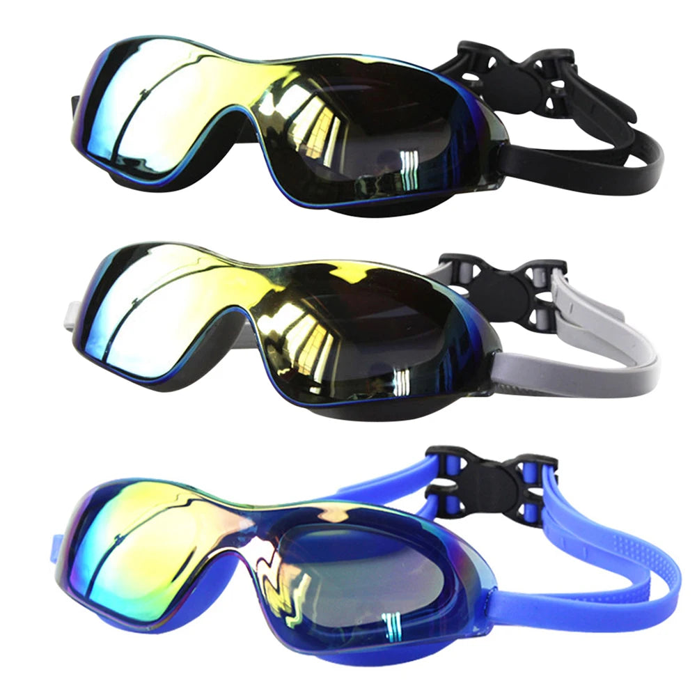 Swimming Anti-fog Goggles, Adjustable Electroplate Diving Glasses, No Leaking , Swim Sports Eyewear, for Women Men Youth Kids