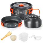 Camping Cookware set, 2-3 people set, Non-stick assorted pots, Travel Tableware Outdoor Picnic & Teapot