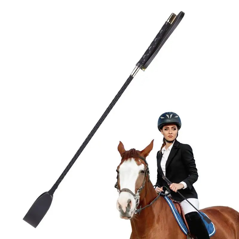 Black Crop For Horse, Portable PU Leather Riding Crop, Durable Horse Equipment, Whip Riding Crop For Horse Racing