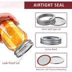 15 pack 16 oz clear glass pint canning jars, regular mouth jars Airtight Lids and Bands,