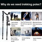 Hiking Trekking Poles, Collapsible,Lightweight, Anti Shock, Hiking or Walking Sticks,Adjustable Hiking Pole for Men and Women