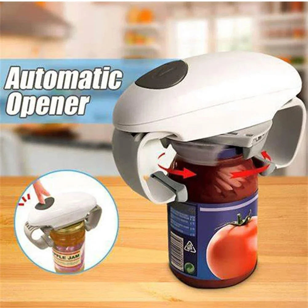 Electric Can Opener easy to open cans and bottles Battery Operated Tin Opener One Touch for All Kinds of Jars Bottles