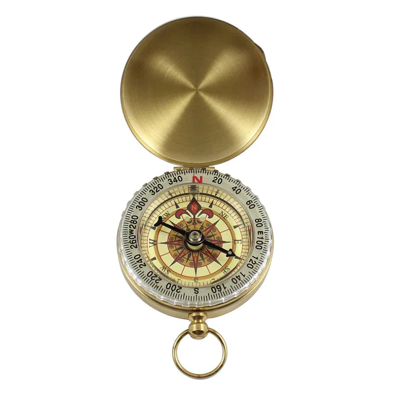 High Quality Camping Hiking Pocket Brass Golden Compass, Portable Compass ,Navigation for Outdoor Activities