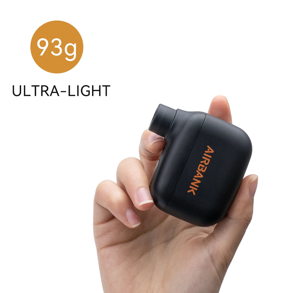 AIRBANK Pocket SE Mini Electric Pump For Bicycle, portable, cordless, fast charging bike accessories, Bike Tire Presta Schrader Valve