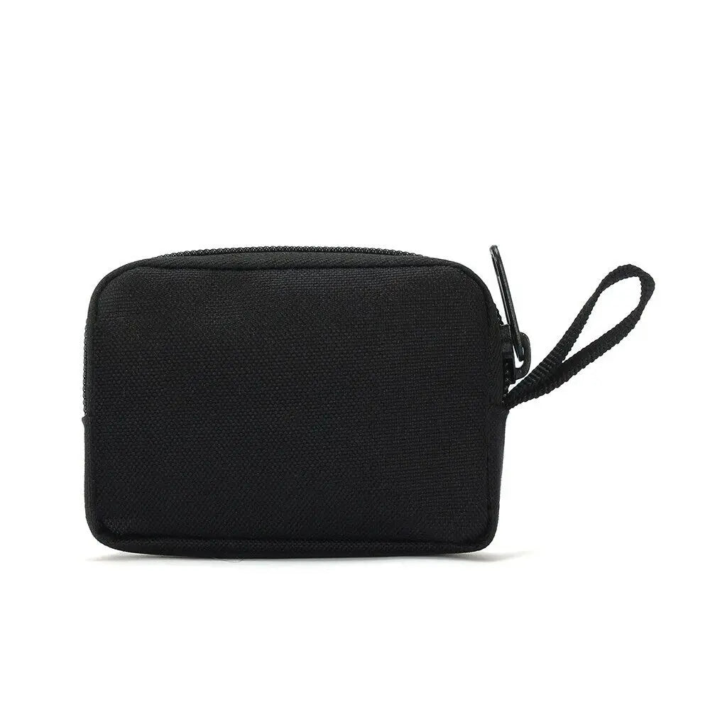 Tactical Small Bag Coin Money Bag Purse Nylon Portable EDC Earphone Key Pouch Outdoor Belt Pack Zipper Card Bags Pocket