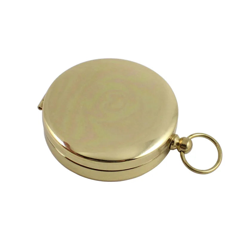 High Quality Camping Hiking Pocket Brass Golden Compass, Portable Compass ,Navigation for Outdoor Activities