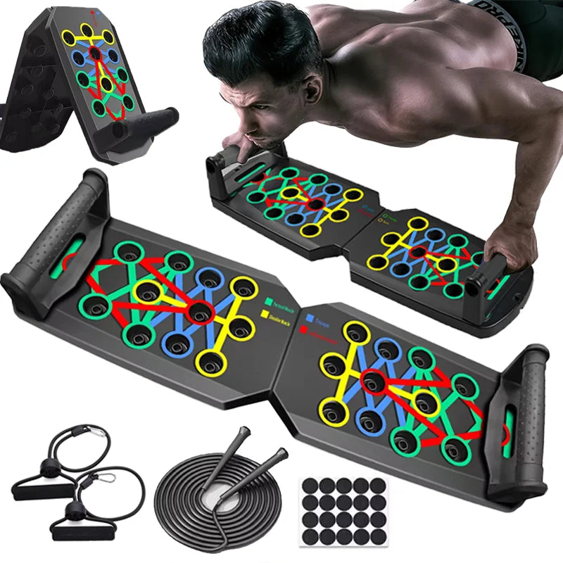 Push-up Board Set, Portable Multifunctional Push-up Bar, Foldable Fitness Equipment For Chest Abdomen Arms/Back Training