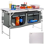 SucceBuy Camping Kitchen Table, Quick set-up Folding Table, MDF Camping Table for Outdoor, Picnics, BBQ, & RV Traveling