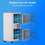 10,000 BTU Portable Air Conditioner, AC Unit,Heater,Dehumidifier & Fan with Remote Control, Self Evaporation System, LED Display