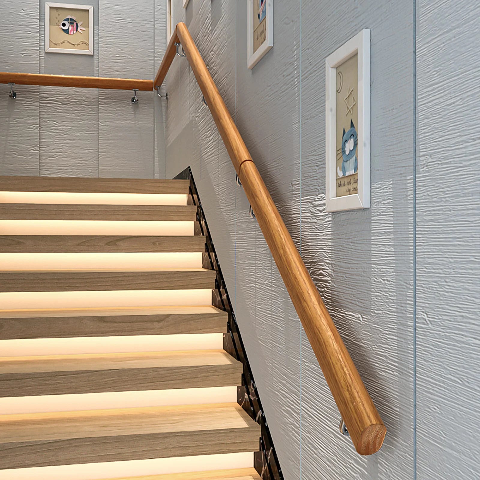 Handrail For Stairs Hand Railings For Decking Ergonomic Stair Wooden Handrail For Home Balcony Decking Doorway Indoors And