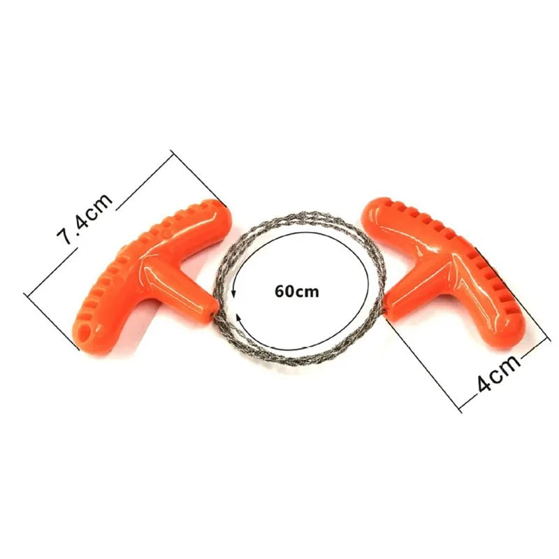 Portable Stainless Steel Wire Saw with Finger Handle, Outdoor Camping Hiking , Pocket Manual, Cutting Chain Saws Survive Tool