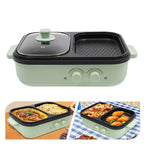 Electric Hot Pot With Grill Area Multi-purpose Hot Pot 2-In-1 Dual Temperature Control