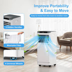 10,000 BTU Portable Air Conditioner, AC Unit,Heater,Dehumidifier & Fan with Remote Control, Self Evaporation System, LED Display